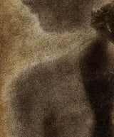 A close view of the upper left of the same print, where the separate marks of the inks and the weave of the canvas can be seen.